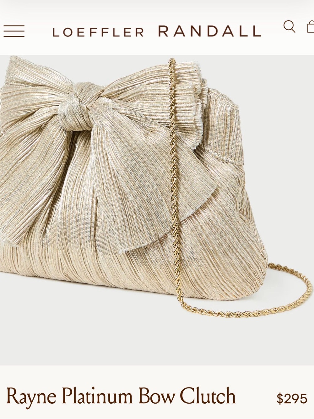 Loeffler Randall Emerald Green Pleated Bow Clutch with Gold Chain - Picture 7 of 8